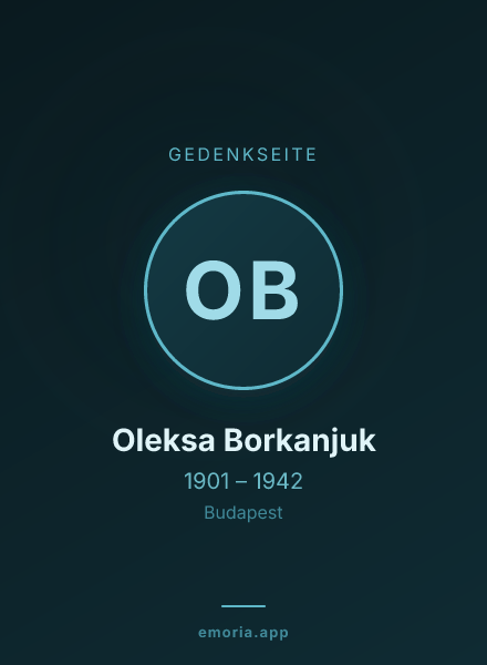 Gedenkportrait von Oleksa Borkanjuk
