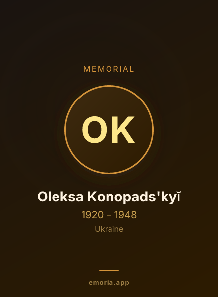 Memorial portrait of Oleksa Konopads'kyĭ