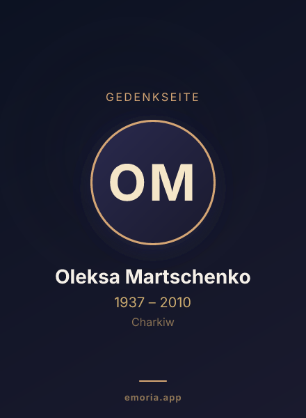 Gedenkportrait von Oleksa Martschenko