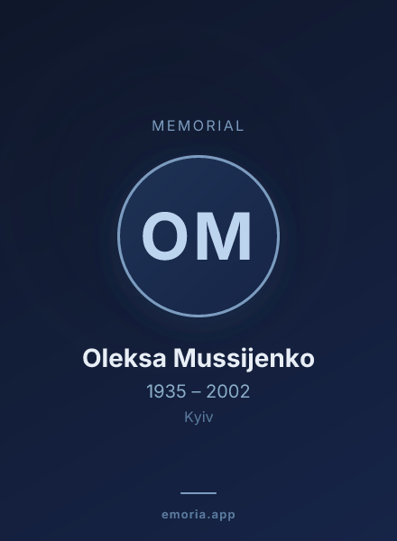 Memorial portrait of Oleksa Mussijenko