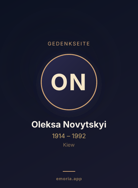 Gedenkportrait von Oleksa Novytskyi