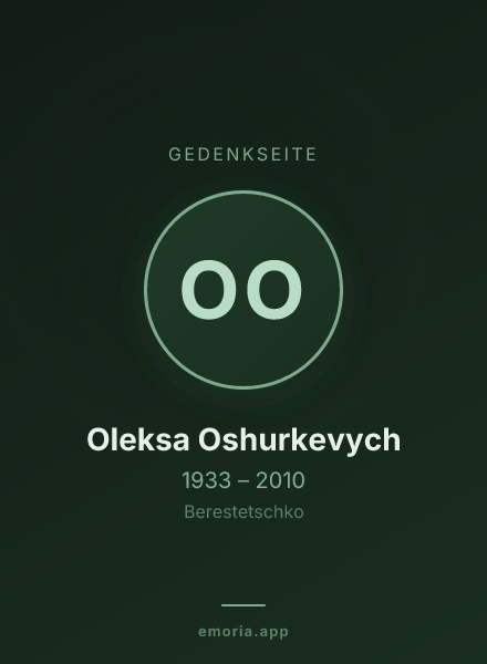 Gedenkportrait von Oleksa Oshurkevych