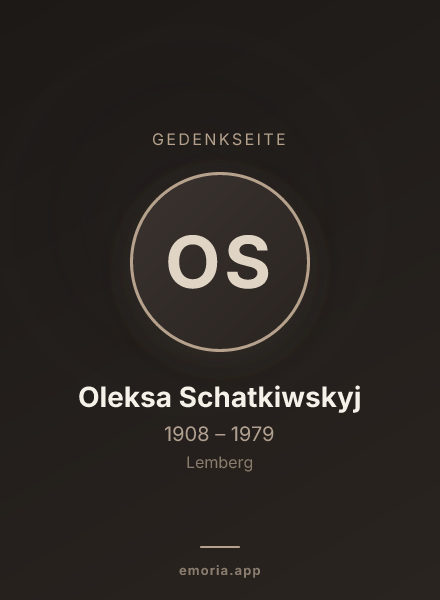 Gedenkportrait von Oleksa Schatkiwskyj
