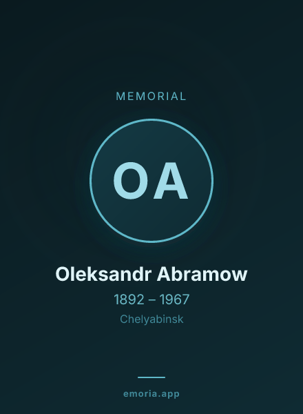 Memorial portrait of Oleksandr Abramow