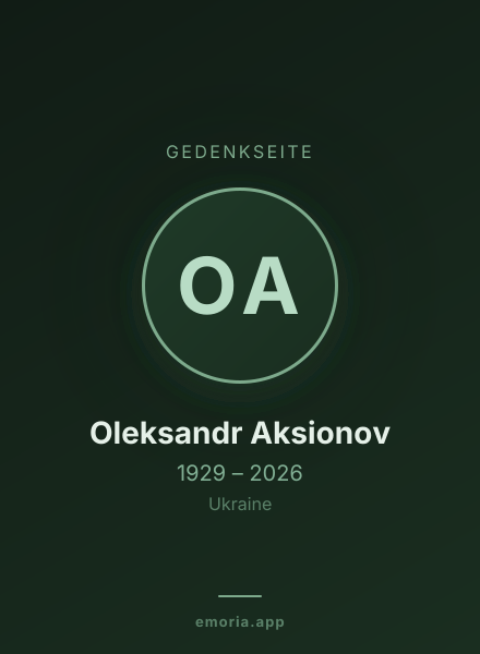 Gedenkportrait von Oleksandr Aksionov