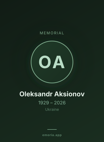 Memorial portrait of Oleksandr Aksionov