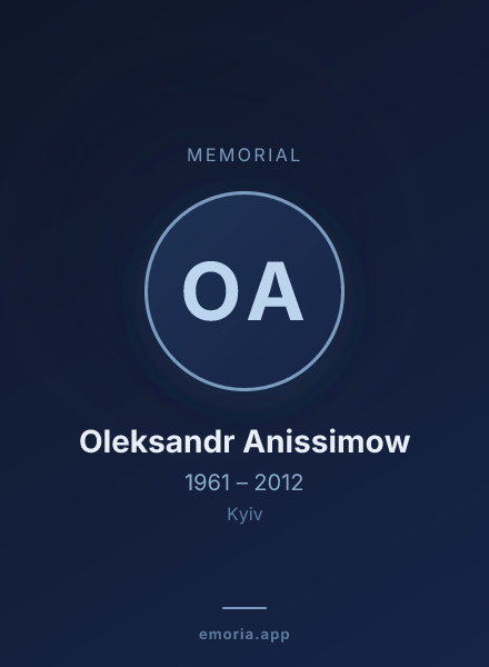 Memorial portrait of Oleksandr Anissimow