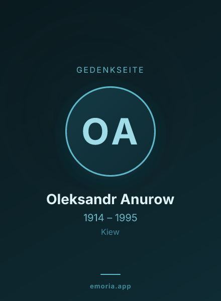 Gedenkportrait von Oleksandr Anurow