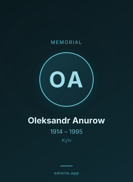 Memorial portrait of Oleksandr Anurow