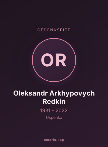 Gedenkportrait von Oleksandr Arkhypovych Redkin