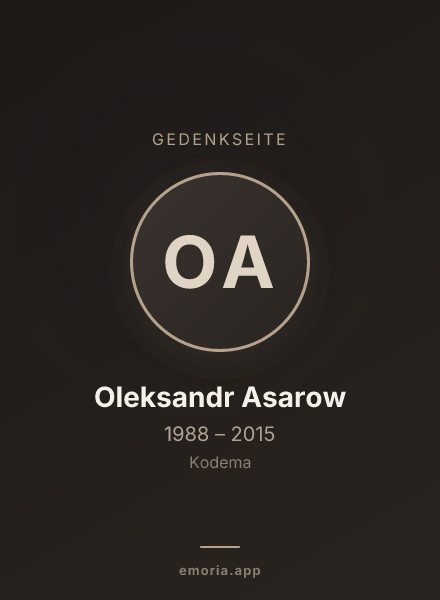 Gedenkportrait von Oleksandr Asarow