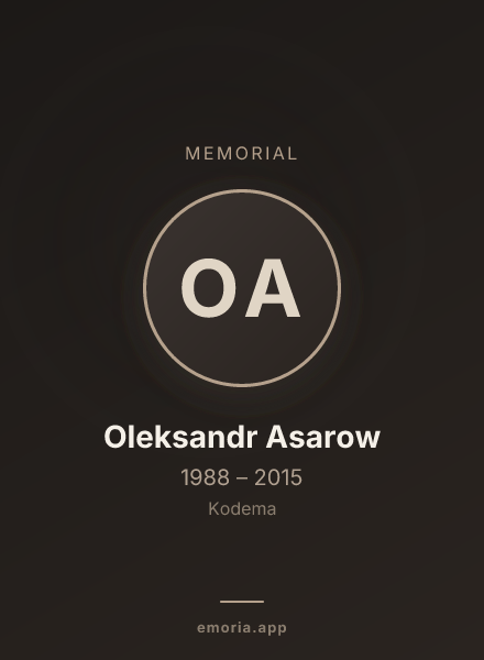 Memorial portrait of Oleksandr Asarow