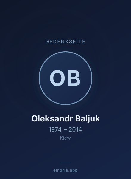 Gedenkportrait von Oleksandr Baljuk