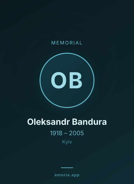 Memorial portrait of Oleksandr Bandura