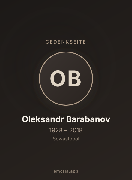 Gedenkportrait von Oleksandr Barabanov
