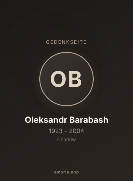 Gedenkportrait von Oleksandr Barabash