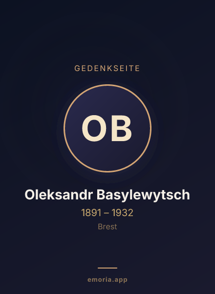 Gedenkportrait von Oleksandr Basylewytsch