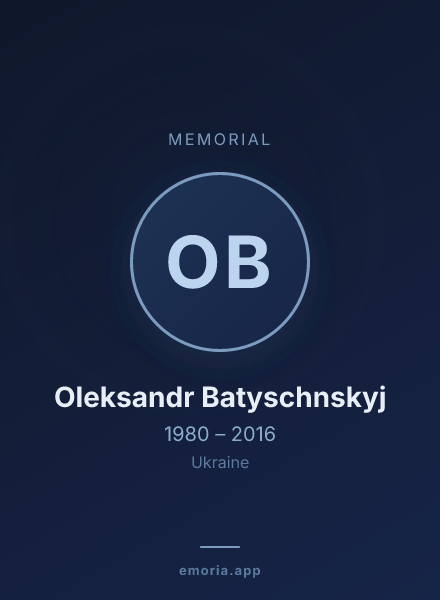 Memorial portrait of Oleksandr Batyschnskyj