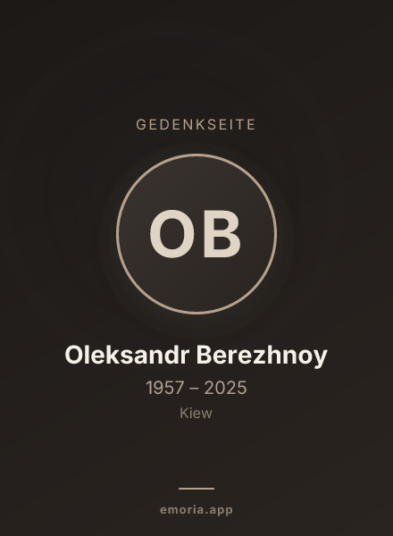 Gedenkportrait von Oleksandr Berezhnoy