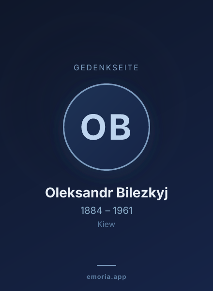 Gedenkportrait von Oleksandr Bilezkyj