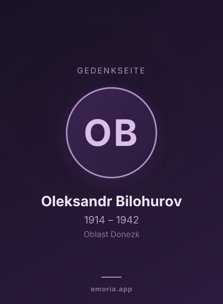 Gedenkportrait von Oleksandr Bilohurov