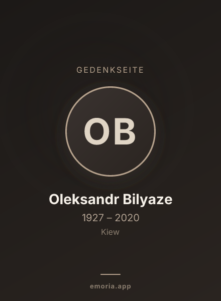 Gedenkportrait von Oleksandr Bilyaze