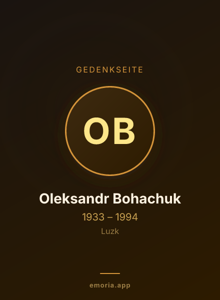 Gedenkportrait von Oleksandr Bohachuk