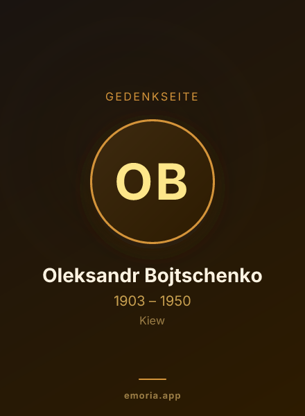 Gedenkportrait von Oleksandr Bojtschenko