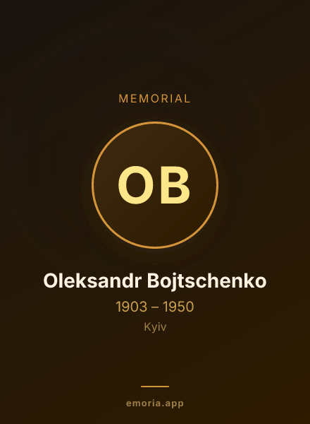 Memorial portrait of Oleksandr Bojtschenko