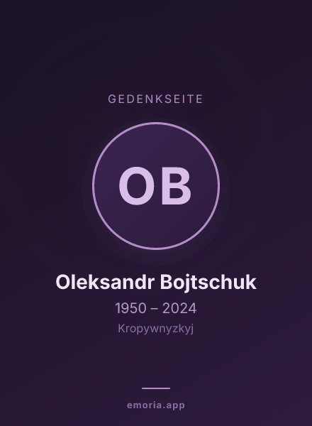 Gedenkportrait von Oleksandr Bojtschuk