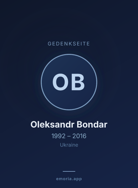Gedenkportrait von Oleksandr Bondar