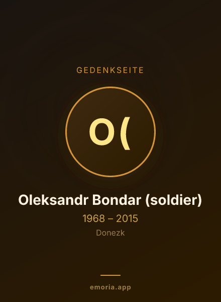 Gedenkportrait von Oleksandr Bondar (soldier)