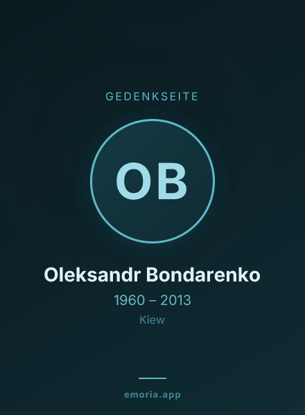 Gedenkportrait von Oleksandr Bondarenko