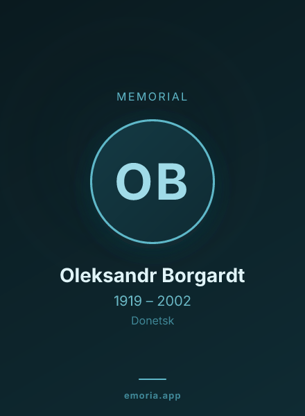 Memorial portrait of Oleksandr Borgardt