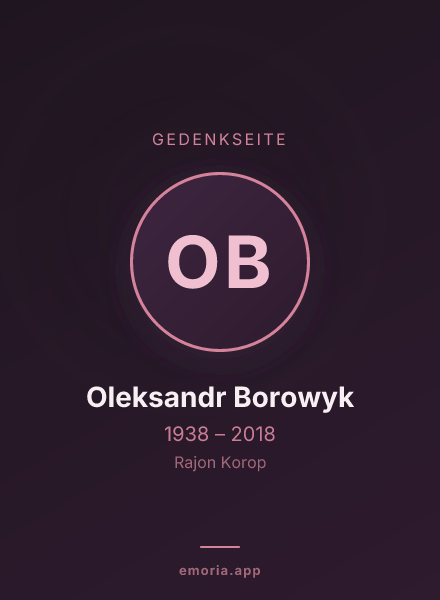 Gedenkportrait von Oleksandr Borowyk