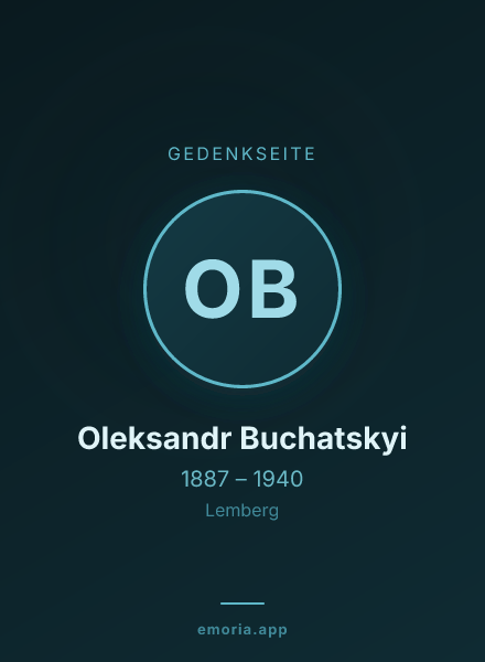 Gedenkportrait von Oleksandr Buchatskyi