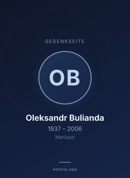 Gedenkportrait von Oleksandr Bulianda