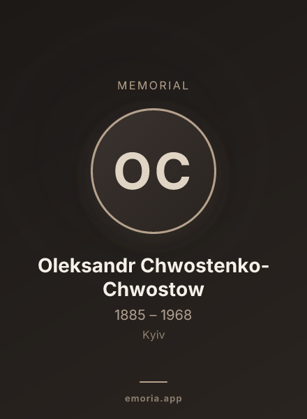 Memorial portrait of Oleksandr Chwostenko-Chwostow