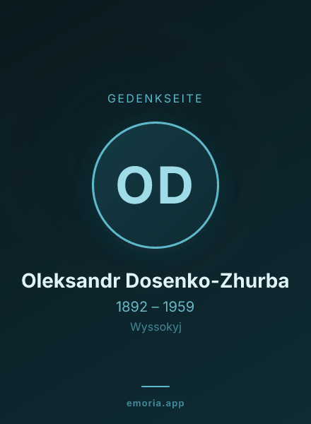Gedenkportrait von Oleksandr Dosenko-Zhurba