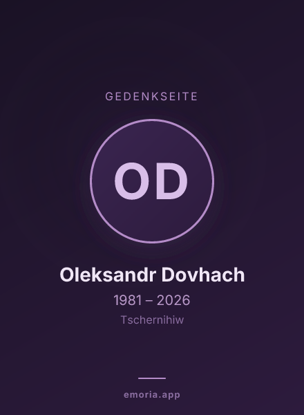 Gedenkportrait von Oleksandr Dovhach