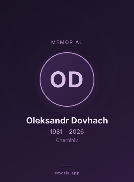 Memorial portrait of Oleksandr Dovhach