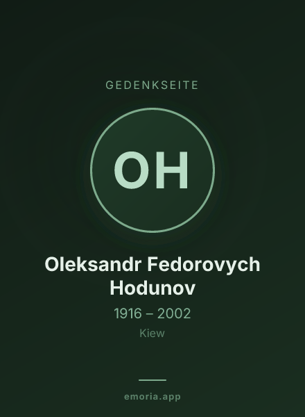 Gedenkportrait von Oleksandr Fedorovych Hodunov
