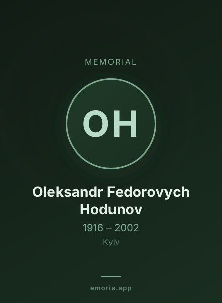 Memorial portrait of Oleksandr Fedorovych Hodunov