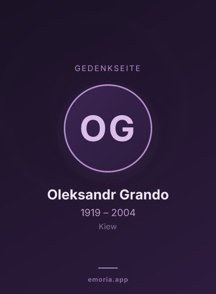 Gedenkportrait von Oleksandr Grando