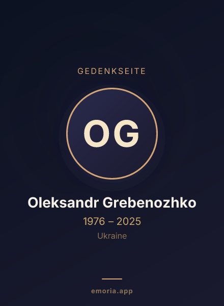 Gedenkportrait von Oleksandr Grebenozhko