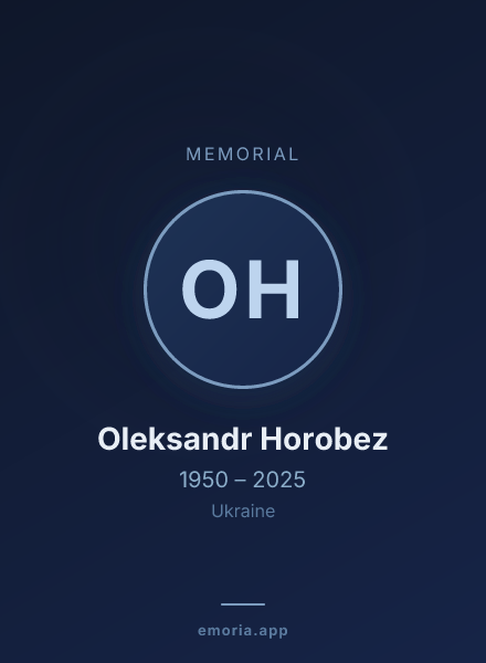 Memorial portrait of Oleksandr Horobez