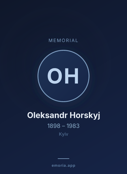 Memorial portrait of Oleksandr Horskyj