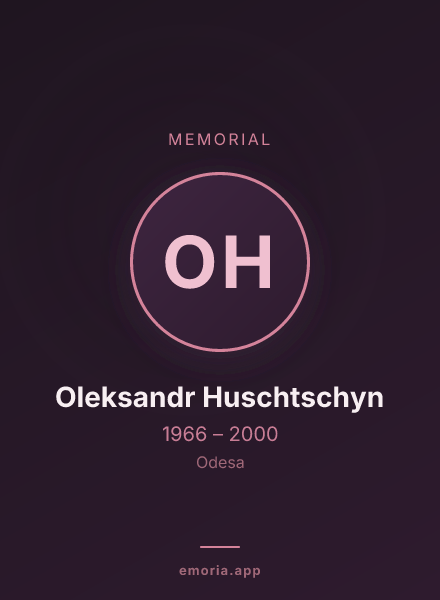 Memorial portrait of Oleksandr Huschtschyn