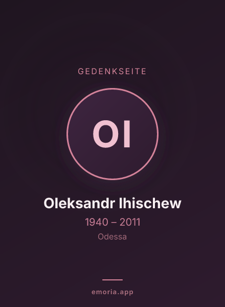 Gedenkportrait von Oleksandr Ihischew