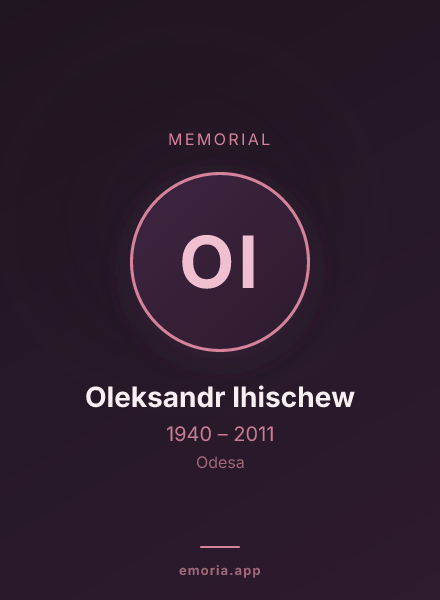 Memorial portrait of Oleksandr Ihischew